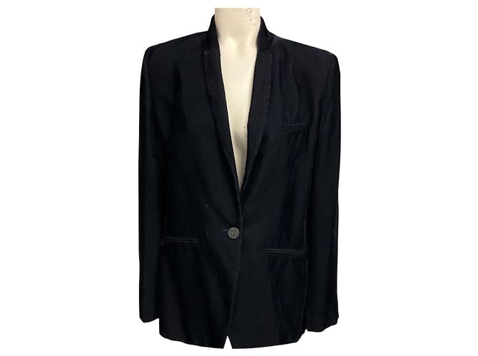 Autre Marque Giacca Blazer Classic Essential in velluto a coste Midnight di forte_forte