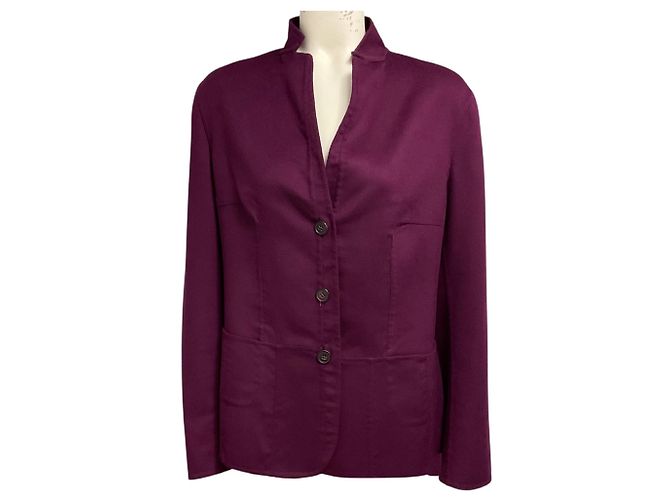 Jil Sander Purple Three Button Cashmere Blazer