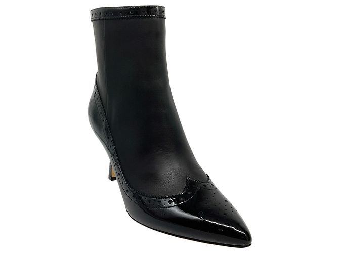 L'Agence Black Leather / Patent Leather Ember Boots