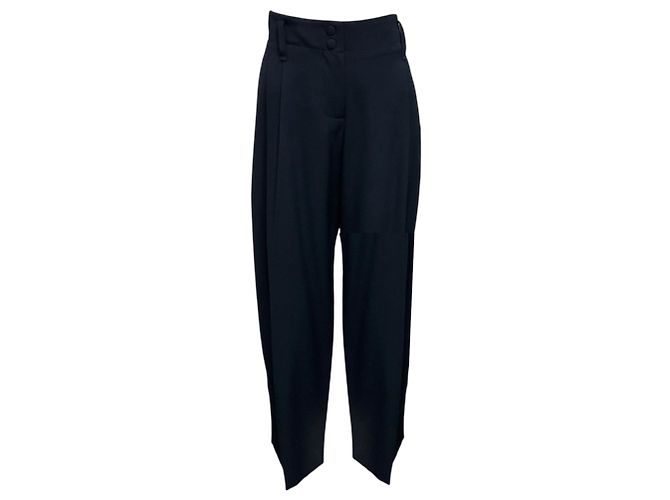 Alexander Mcqueen Calças de Lã Tailored de Perna Larga McQueen Navy