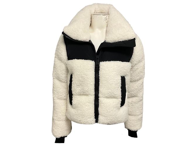 Autre Marque SAM. White / Black Tula Sherpa Down Puffer Jacket