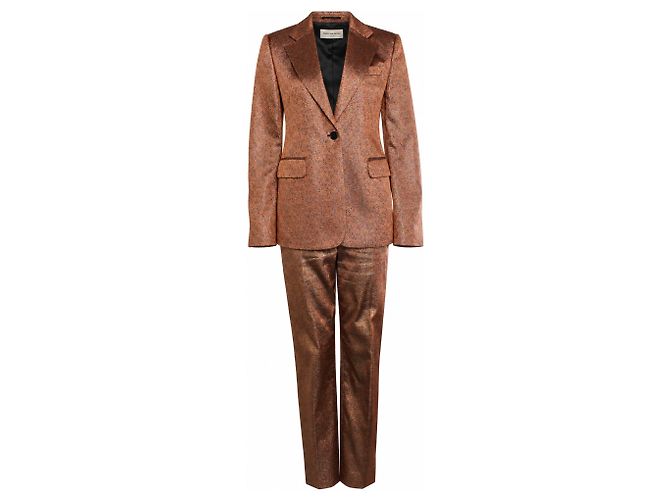 Dries van Noten, Salmon colored lurex suit
