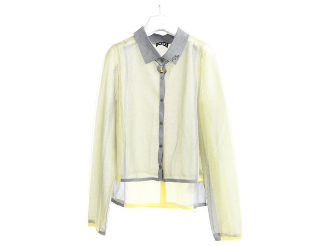 Camicia a maniche lunghe DIESEL con dettagli in Lurex, Giallo, Taglia S