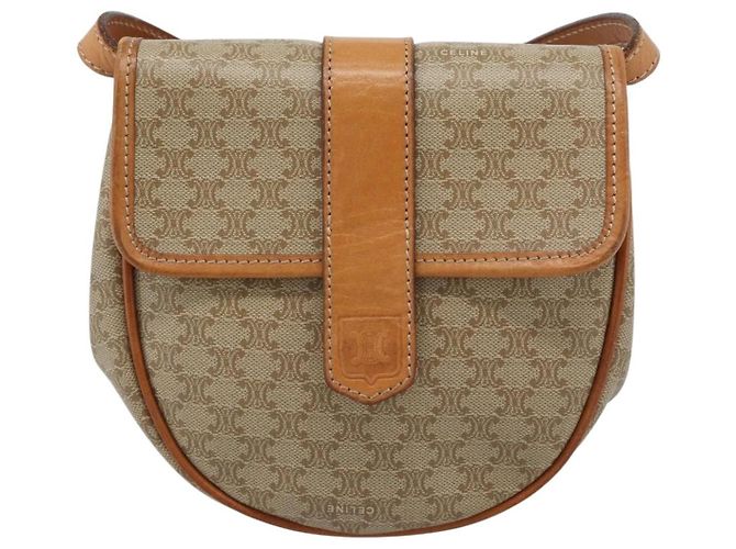 Céline Celine Vintage Macadam Canvas and Leather