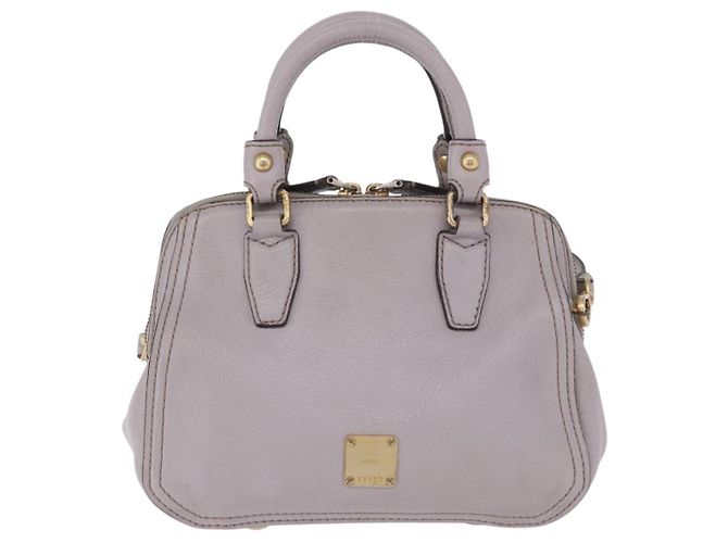 MCM Vintage Leder Handtasche Grau