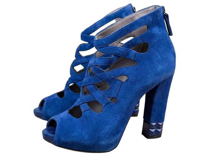 Sandali Le Silla in camoscio blu