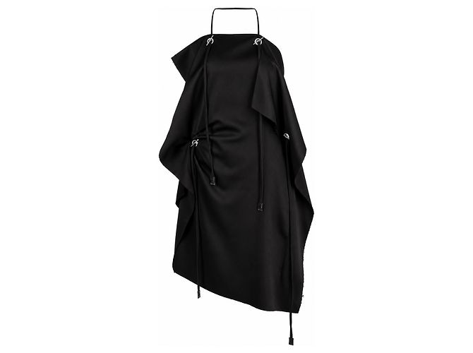 Givenchy Black Asymmetric Draped Mini Dress