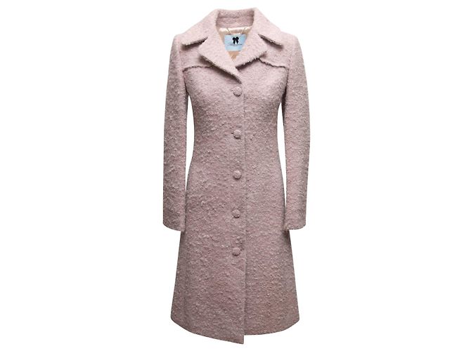 Light Pink Blumarine Virgin Wool & Mohair-Bend Long Coat Size US S