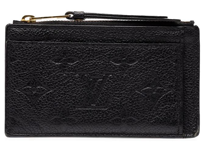 Tarjetero con cremallera Louis Vuitton Monogram Empreinte Negro
