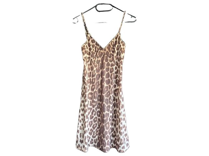 Zimmermann Leopard polyester and elastane slip dress