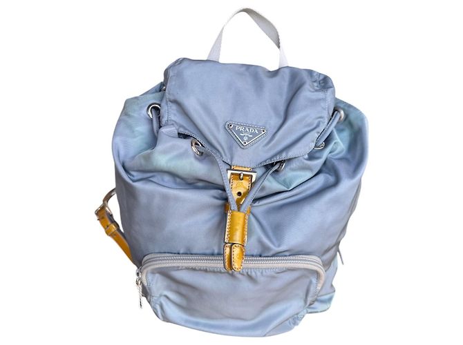 Prada Sport Ice Baby Blue Nylon Logo Backpack