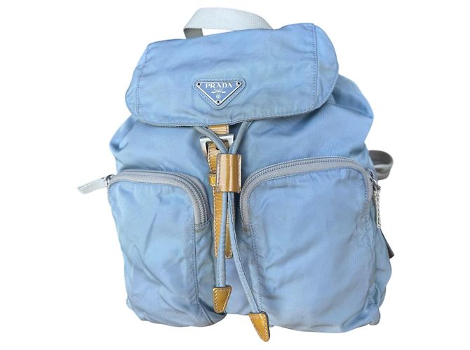 Prada Sport Ice Baby Blue Nylon Logo Backpack