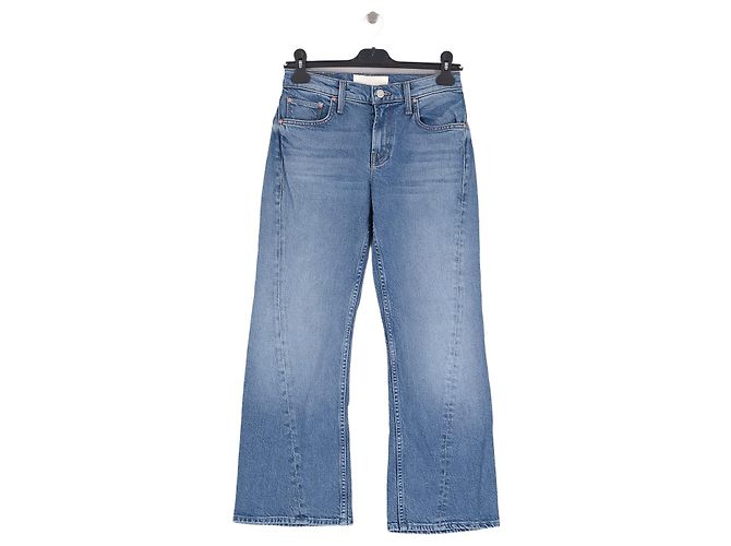 Jeans flare de algodão azul Mother