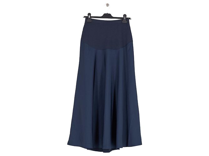 Autre Marque Gonna lunga svasata blu navy FLORERE