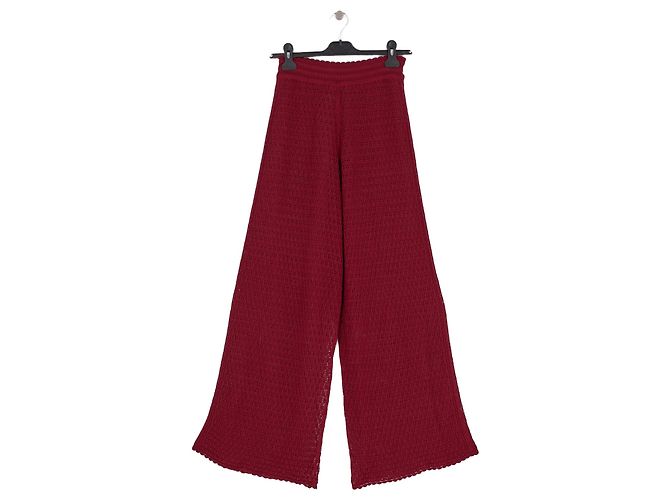 Eric Bompard Calças de algodão vermelhas