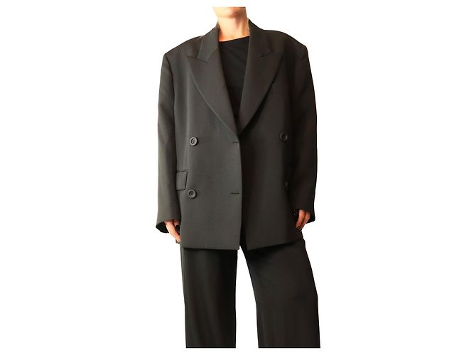 Acne Oversized zweireihiger Blazer in Schwarz - Größe UK 6