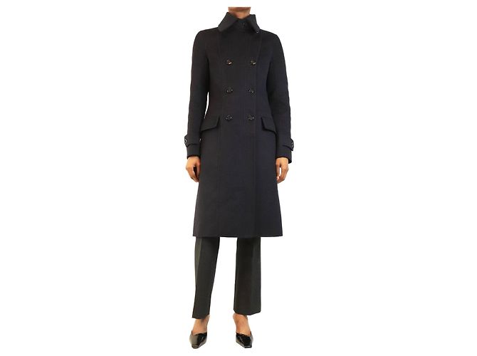 Louis Vuitton Navy wool midi coat - size UK 6