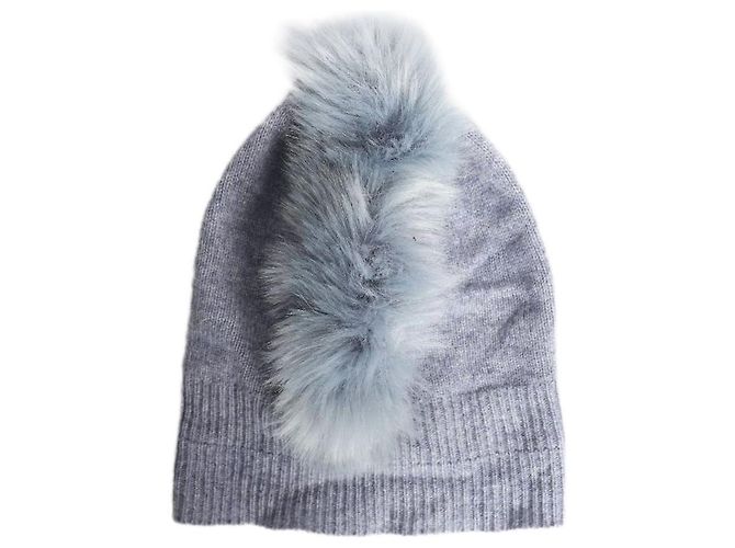 Autre Marque Mohair-Kaschmir-Beanie in Blau