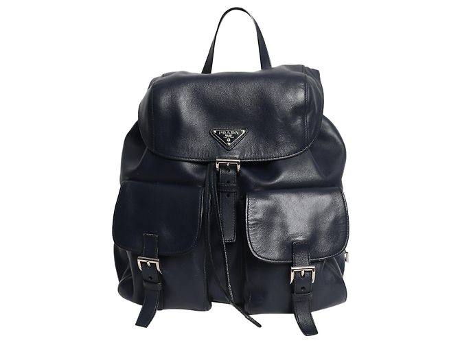 Prada Blau navy Leder-Rucksack medium