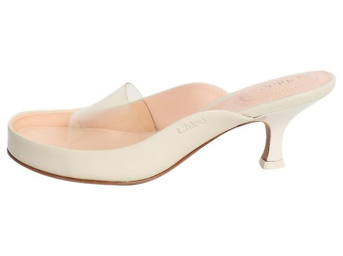 Chloé Junie Absatz-Mules in Soft Ivory - size EU 37