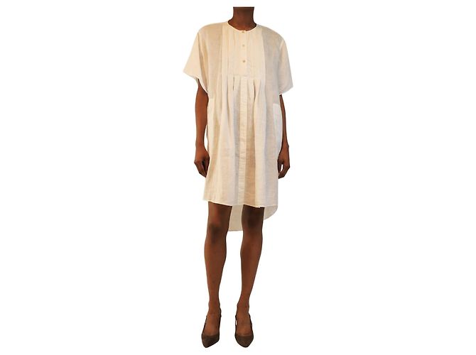 Loewe Weißes kurzärmeliges Leinenkleid - size UK 6