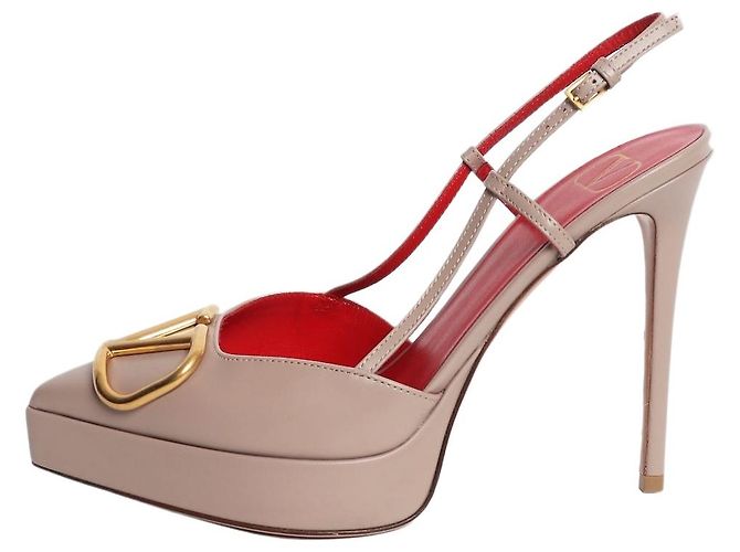 Valentino Escarpins à plateforme slingback Vlogo Neutral - taille EU 38.5