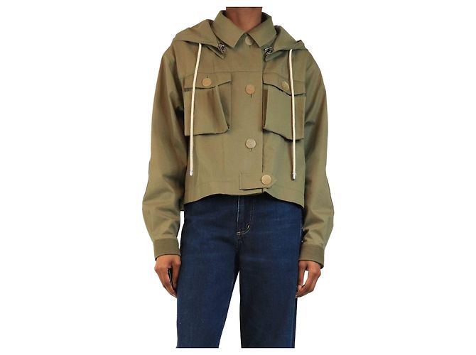 Loewe Giacca con cappuccio in cotone verde armata - taglia S