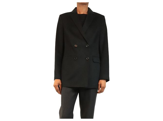 Autre Marque Black double-breasted cashmere jacket - size S