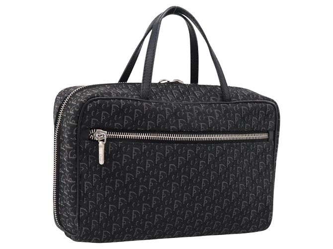 Christian Dior Trotter Canvas Handtasche Schwarz Silber