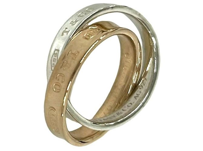 Autre Marque Anello Tiffany 1837 Interlocking Circle in oro rosa e argento
