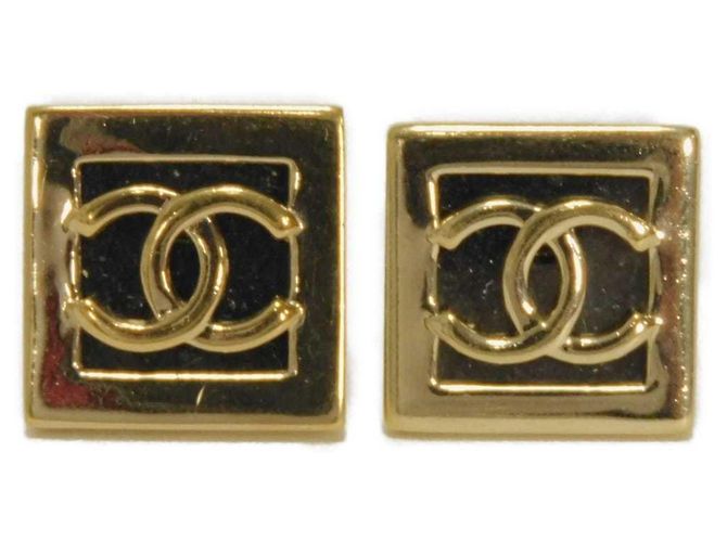 Pendientes de clip de metal negro Chanel