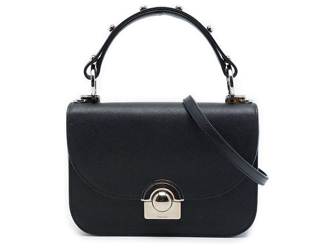 Sac Satchel Prada Black Saffiano Lux Arcade