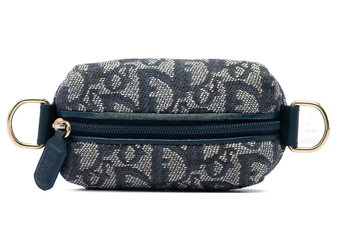 Bolsa para moedas Dior Blue Oblique Canvas