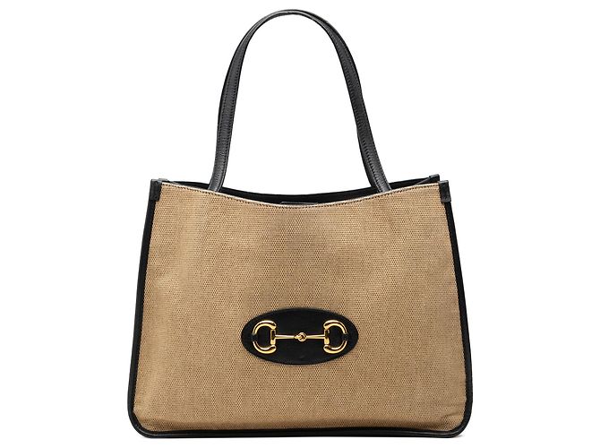 Gucci Horsebit 1955 Tote Medium em canvas bege