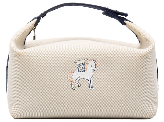 Étui Cabriole Hermès Beige Large Toile Bride A Brac