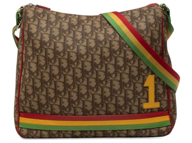 Borsa a tracolla Dior Beige Oblique Canvas Rasta