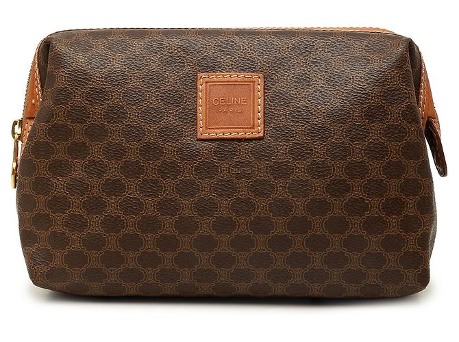 Céline Clutch Celine Brown Macadam Coated Canvas