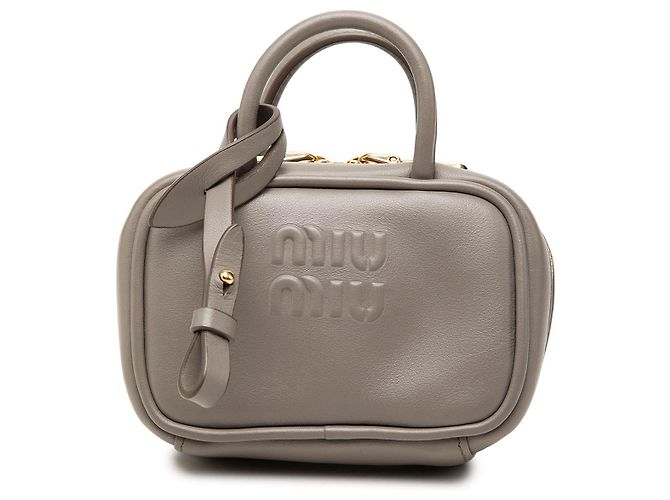 Sac Miu Miu Softy Beau en cuir de veau micro gris