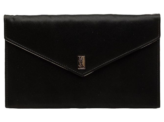 Autre Marque Clutch a busta in raso nero Saint Laurent