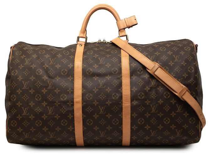 Louis Vuitton Brown Monogram Keepall Bandouliere 60