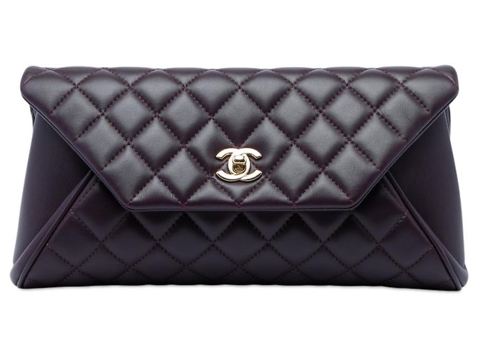 Clutch Chanel Purple Quilted Lambskin Fold Up Again