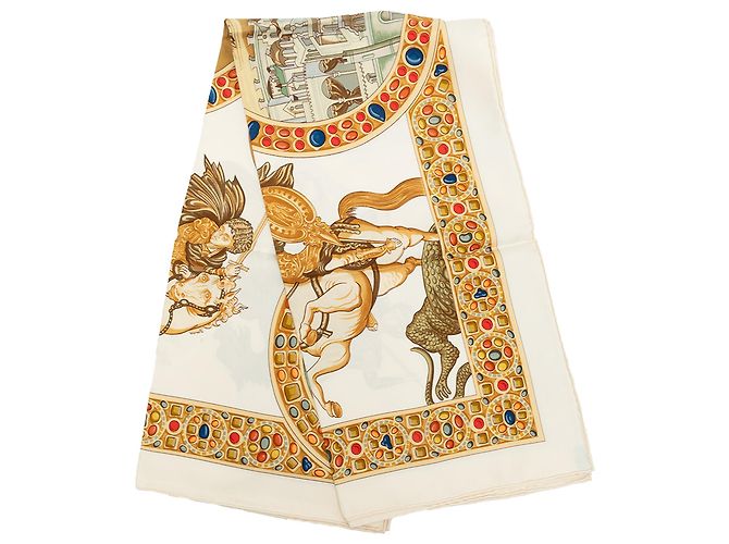Pañuelo de seda Hermès White Le Triomphe du Paladin