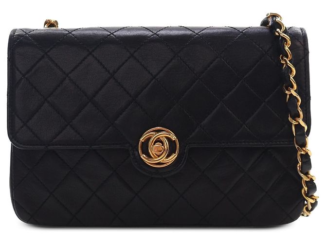 Chanel Black Mini Lambskin Circle CC Single Flap