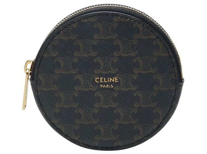 Céline Celine Triomphe Pattern Round Wallet/Coin Purse