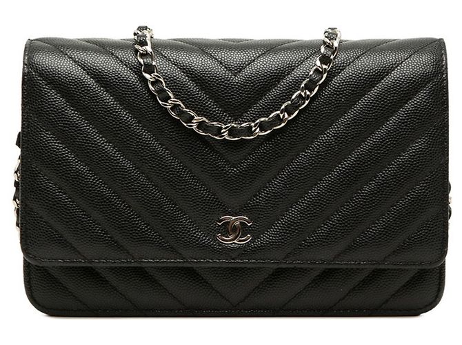 Borsa a spalla Chanel Coco Mark Chevron con catena