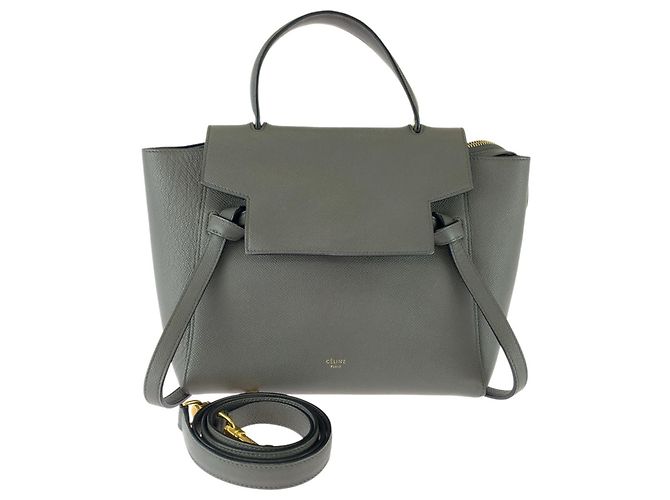 Belt Bag Céline Mala de cintura Celine em couro cinza