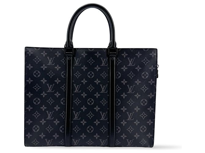 Louis Vuitton Sac Plat Zipper Monogram Eclipse Canvas Horizontal