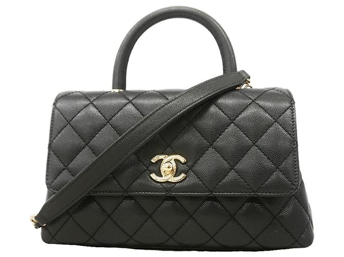 Coco Handle Bolsa de Ombro com Corrente Chanel Matelassé