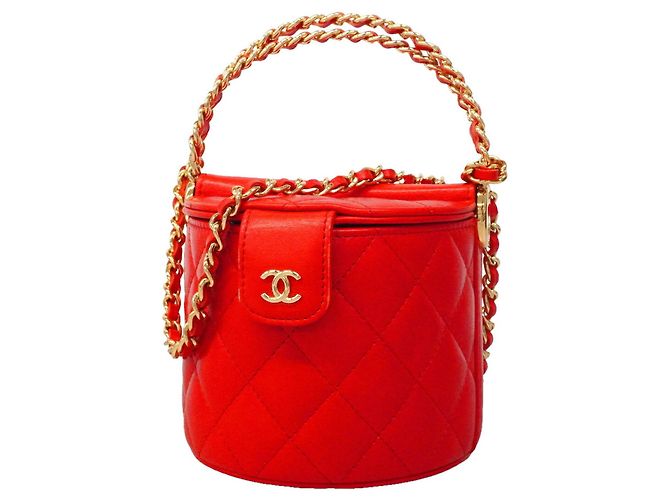 Bolsa Vanity Chanel em couro vermelho