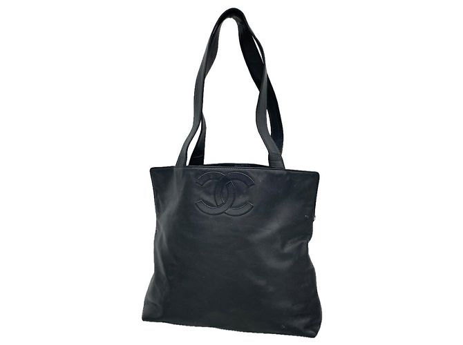 Borsa Tote Chanel in pelle d'agnello nera